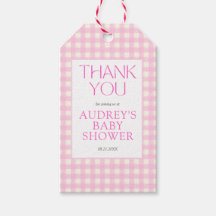 Klassisches rosa Gingham-Mädchen-Baby-Party