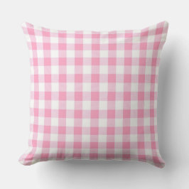 Klassisches Rosa Gingham Pattern Kissen