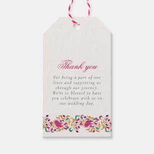 Klassisches Rosa Grün Gelb Floral Schwan Vogel Hoc Geschenkanhänger