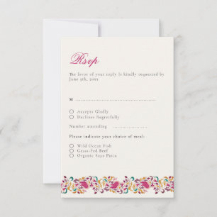 Klassisches Rosa Grün Gelb Floral Schwan Vogel Hoc RSVP Karte