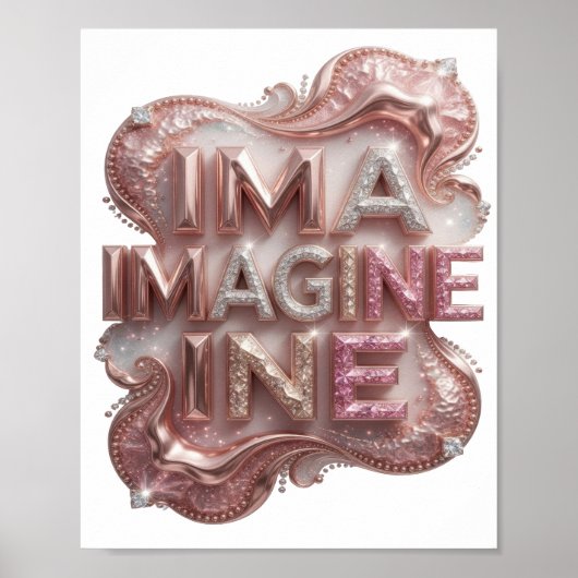 Klassisches Rosa IMAGINE Poster (Vorne)