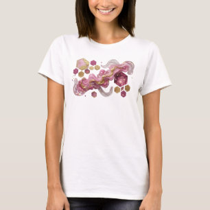 Klassisches Rosa PINK GOLD GLITTER HEXAGON SET T-Shirt