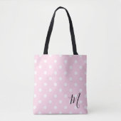 Klassisches Rosa Punkte Muster Einkaufstasche Tasche (Vorderseite)