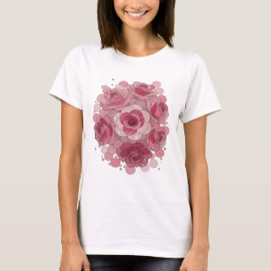 Klassisches Rosa ROSE BUBBLES Grafikdesign T-Shirt