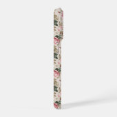 Klassisches rosa Rosen-Creme-Blumenmuster iPhone Hülle (Rechte Seite)