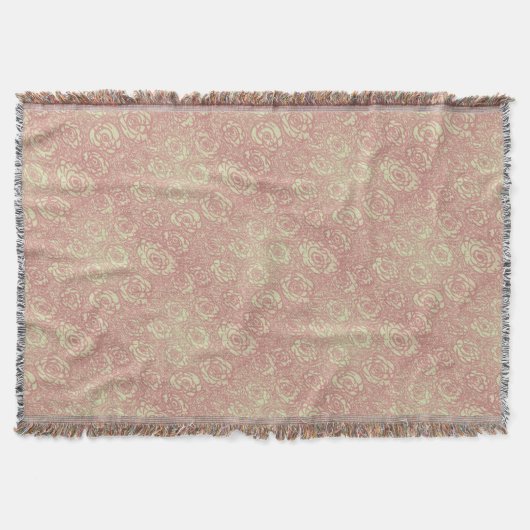 Klassisches rosa Rosenmuster Decke (Vorderseite)