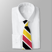 Klassisches rosa, schwarz-gelbes Streifenmuster Krawatte (Gebunden)