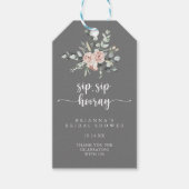 Klassisches Rosa Sip Hooray Brautparty Geschenkanhänger (Vorderseite)