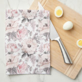 Klassisches rosa u. graues Muster Geschirrtuch (Viertel Falte)