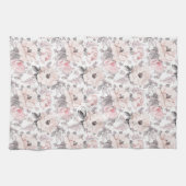 Klassisches rosa u. graues Muster Geschirrtuch (Horizontal)