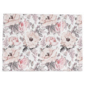 Klassisches rosa u. graues Muster Große Geschenktüte (Rückseite)