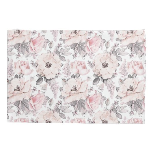 Klassisches rosa u. graues Muster Kissenbezug (Rückseite-Links)