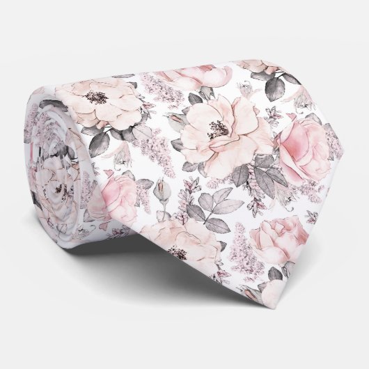 Klassisches rosa u. graues Muster Krawatte (Gerollt)