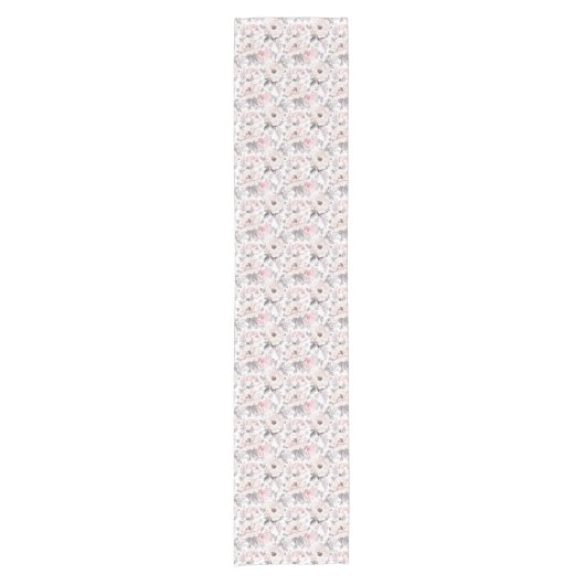 Klassisches rosa u. graues Muster Kurzer Tischläufer (Vorderseite)