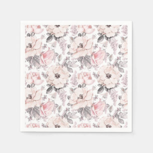 Klassisches rosa u. graues Muster Serviette