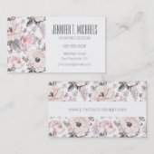 Klassisches rosa u. graues Muster Visitenkarte (Vorne/Hinten)