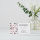 Klassisches rosa u. graues Muster Visitenkarte (Stehend Vorderseite)