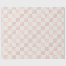 Klassisches rosa und cremefarbenes diagonales Sche Geschenkpapier