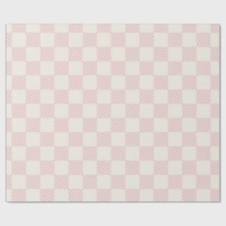 Klassisches rosa und cremefarbenes diagonales Sche Geschenkpapier