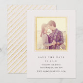 Klassisches Rosa- und Goldrahmen-Foto Save the Dat Date (Vorne/Hinten)