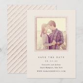 Klassisches Rosa- und Goldrahmen-Foto Save the Dat Date (Vorne/Hinten)