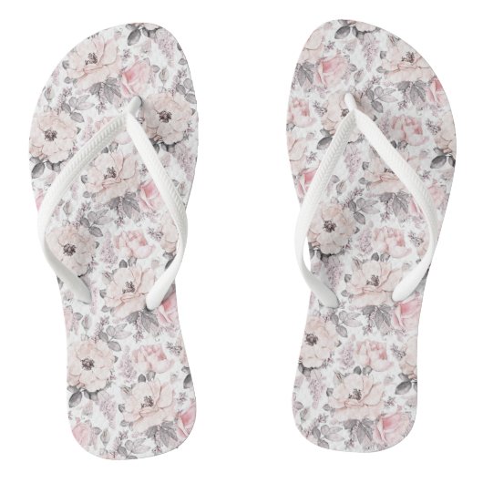Klassisches rosa und graues Muster Badesandalen (Fußbett)