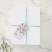Klassisches rosa und graues Muster Geschenkanhänger (Mit Garn)