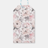 Klassisches rosa und graues Muster Geschenkanhänger (Rückseite)