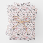 Klassisches rosa und graues Muster Geschenkpapier Set (Beispiel)