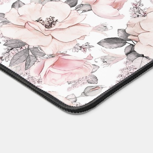 Klassisches rosa und graues Muster Schreibtischunterlage (Ecke)