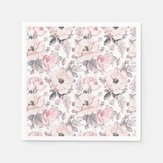 Klassisches rosa und graues Muster Serviette (Vorderseite)