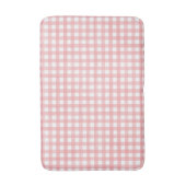 Klassisches Rosa und Weiß Gingham Kariert Gemuster Badematte (Vorderseite Vertikal)