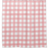 Klassisches Rosa und Weiß Gingham Kariert Gemuster Duschvorhang (Vorderseite)
