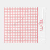 Klassisches Rosa und Weiß Gingham Kariert Gemuster Fleecedecke (Vorderseite (Horizontal))