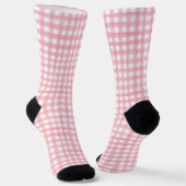 Klassisches Rosa und Weiß Gingham Kariert Gemuster Socken (Gewinkelt)