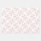 Klassisches Rosa Weiß Rokoko Muster Weihnachten Geschenkpapier Set (Vorderseite 2)