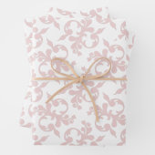Klassisches Rosa Weiß Rokoko Muster Weihnachten Geschenkpapier Set (Beispiel)