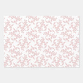 Klassisches Rosa Weiß Rokoko Muster Weihnachten Geschenkpapier Set (Vorderseite)