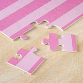 Klassisches Rosa-Weiß-Streifenmuster Puzzle (Seite)