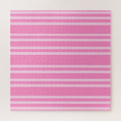 Klassisches Rosa-Weiß-Streifenmuster Puzzle (Horizontal)