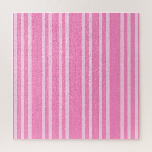 Klassisches Rosa-Weiß-Streifenmuster Puzzle (Vertikal)