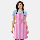 Klassisches Rosa-Weiß-Streifenmuster Schürze (Getragen)