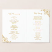 Klassisches Rose Floral Real Gold Foil Hochzeitspr Folienkarte (Innenseite)