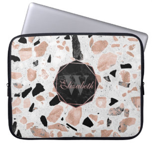 Klassisches Roségold-Vintage-Marber-Abstrakt-Terra Laptopschutzhülle
