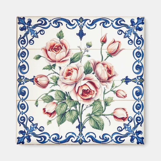 klassisches Rosenbouquet-Magnet Magnet (Vorne)
