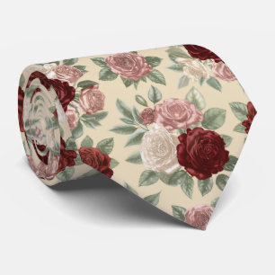 Klassisches Rosengarten-Blumenmuster Krawatte