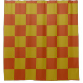 Klassisches Rost- und Gold-Checkerboard-Muster Duschvorhang (Vorderseite)