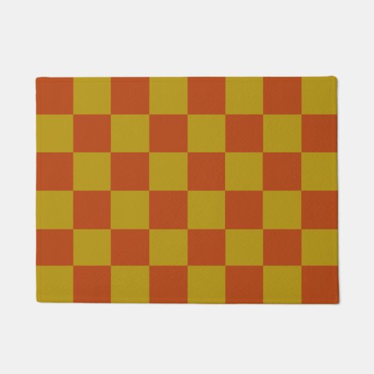 Klassisches Rost- und Gold-Checkerboard-Muster Fußmatte (Vorderseite)