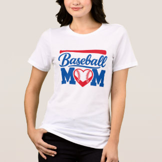 Klassisches Rot Blau Herz Baseball-Mama Spieltag Tri-Blend Shirt