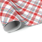 Klassisches Rot Blau Kariert Geschenkpapier (Rolleneckpunkt)